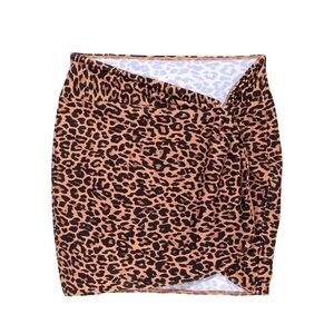 Victoria's Secret Mini Swim Sarong Skirt Bikini Coverup Leopard Print NEW XL/XXL